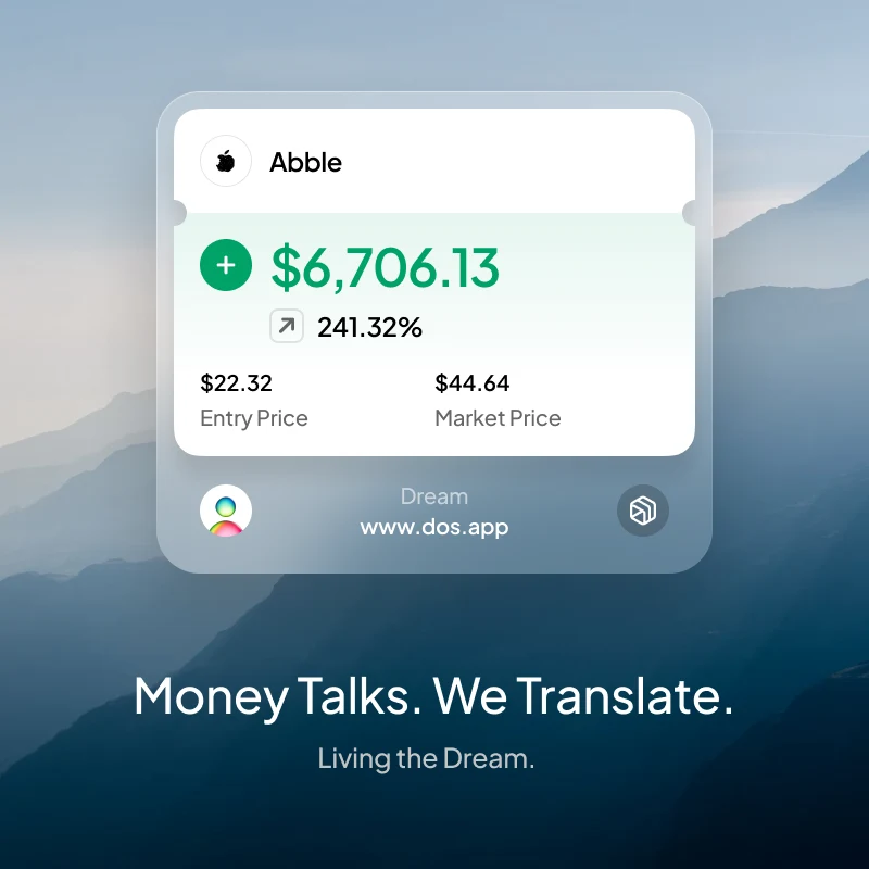Dream market card campaign showing portfolio performance